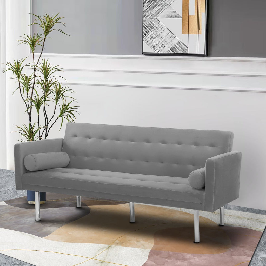 Pink Velvet Convertible Sofa Sleeper Sofa L804812