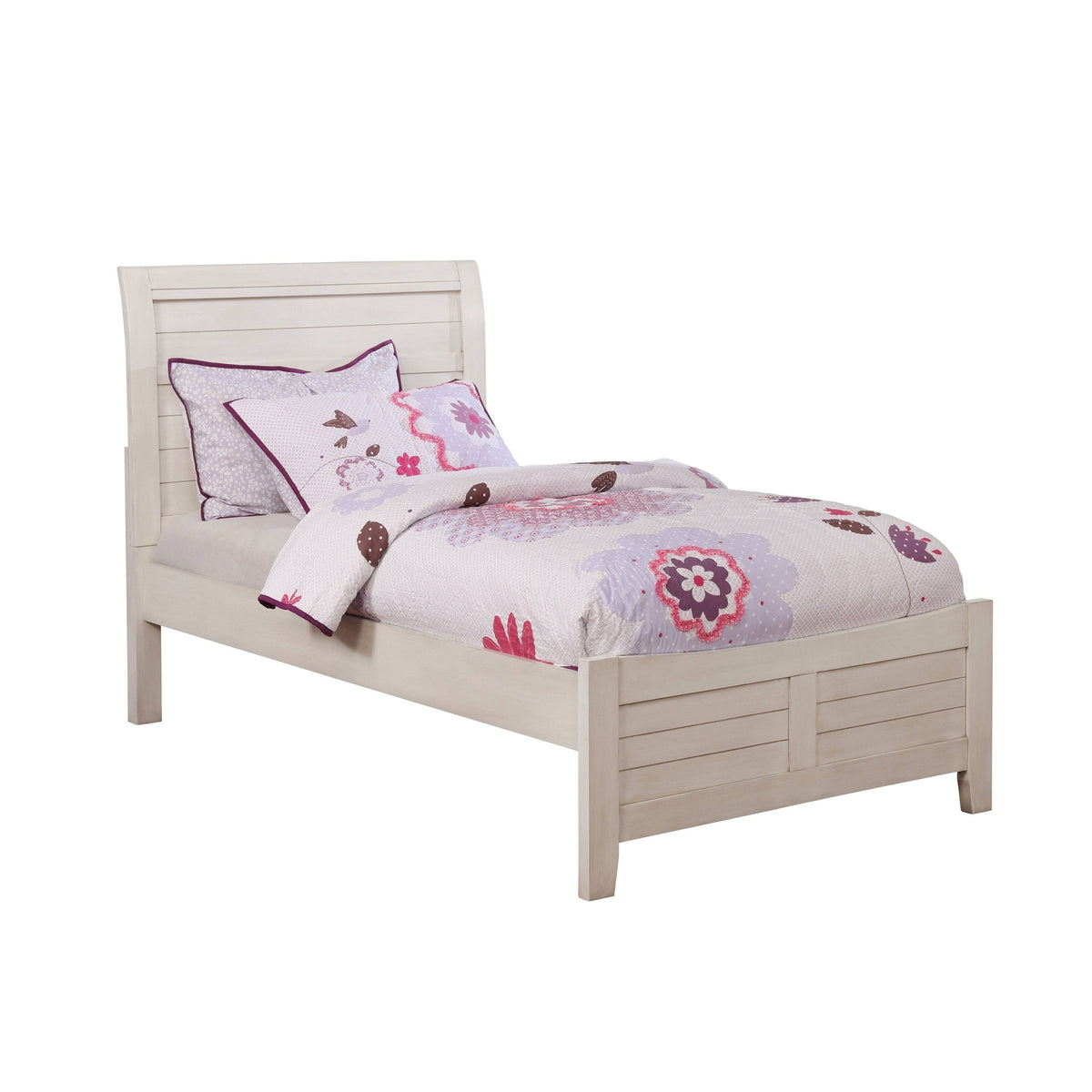 White Full Planked Bed K274950