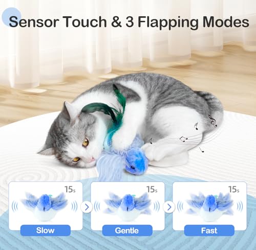 Blue Rechargeable Interactive Cat Toy with Catnip M540