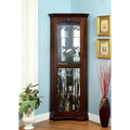 Walnut 5-Shelf Corner Curio Cabinet C3711
