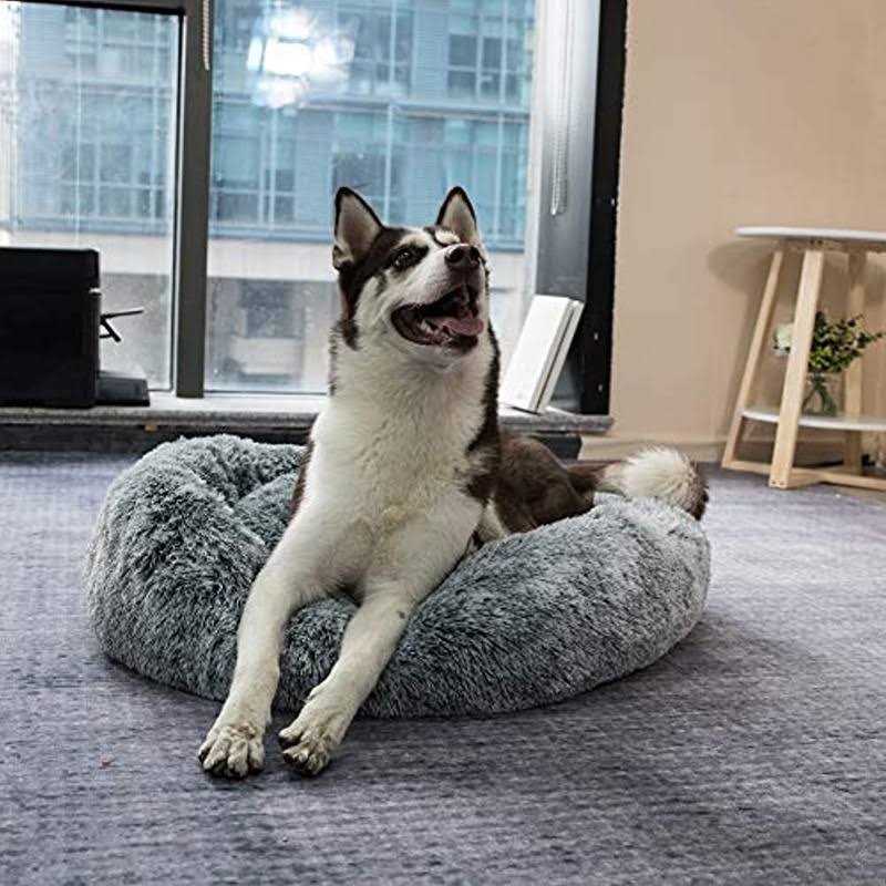 Oval Shag Faux Fur Washable Dog Bed R686409