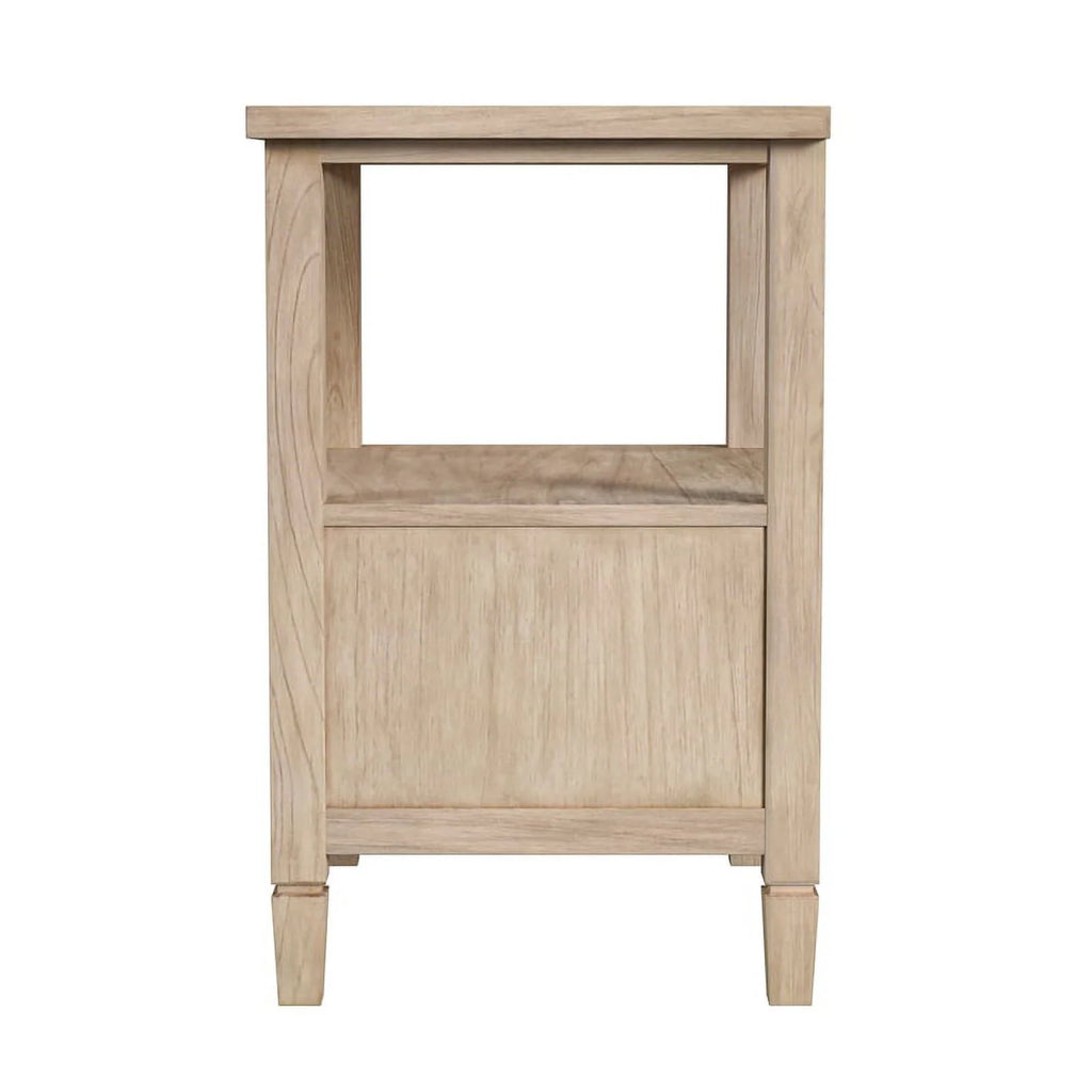 1 Drawer Cane and Wood Nightstand J8119