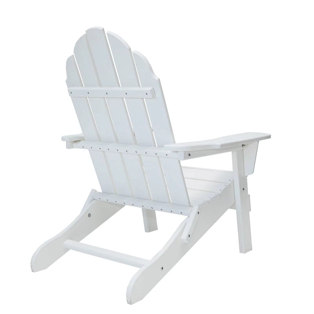 White Folding Adirondack Chair and Table Set U590805