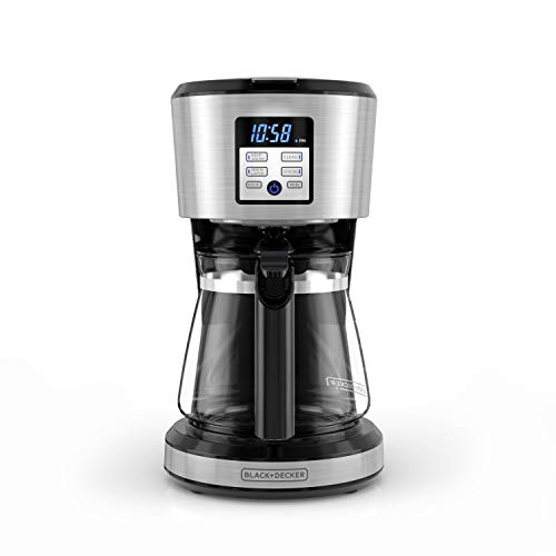 12-Cup Coffee Maker with Non-Drip Carafe and Removable Filter Basket, Black H97540