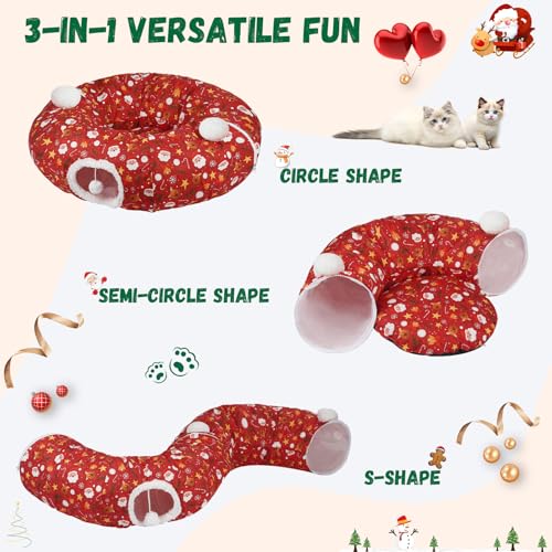 Cat Tunnel Bed for Indoor Cats S Shape N8144