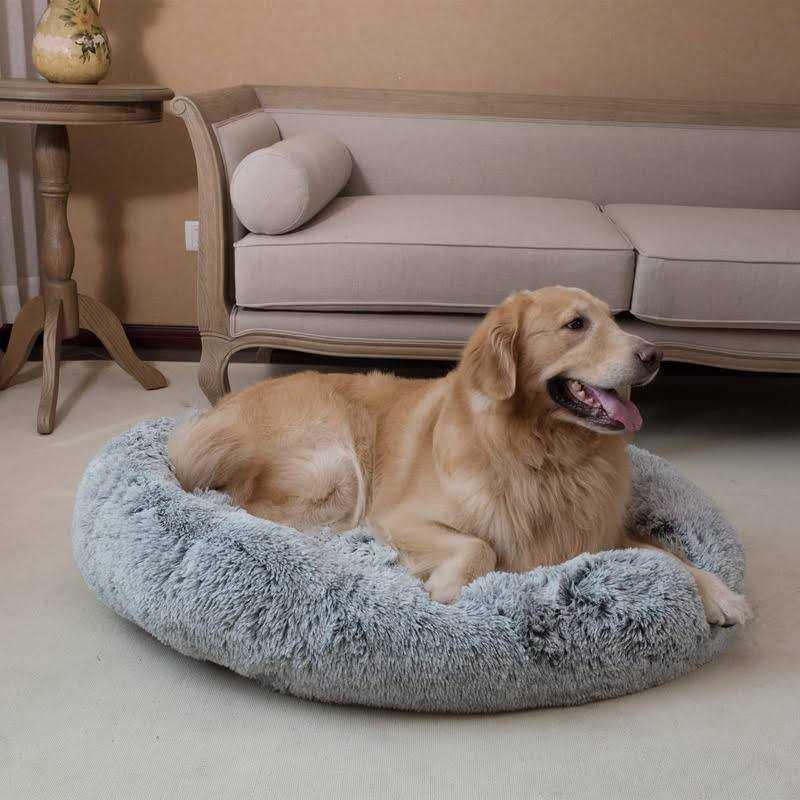 Oval Shag Faux Fur Washable Dog Bed R686409