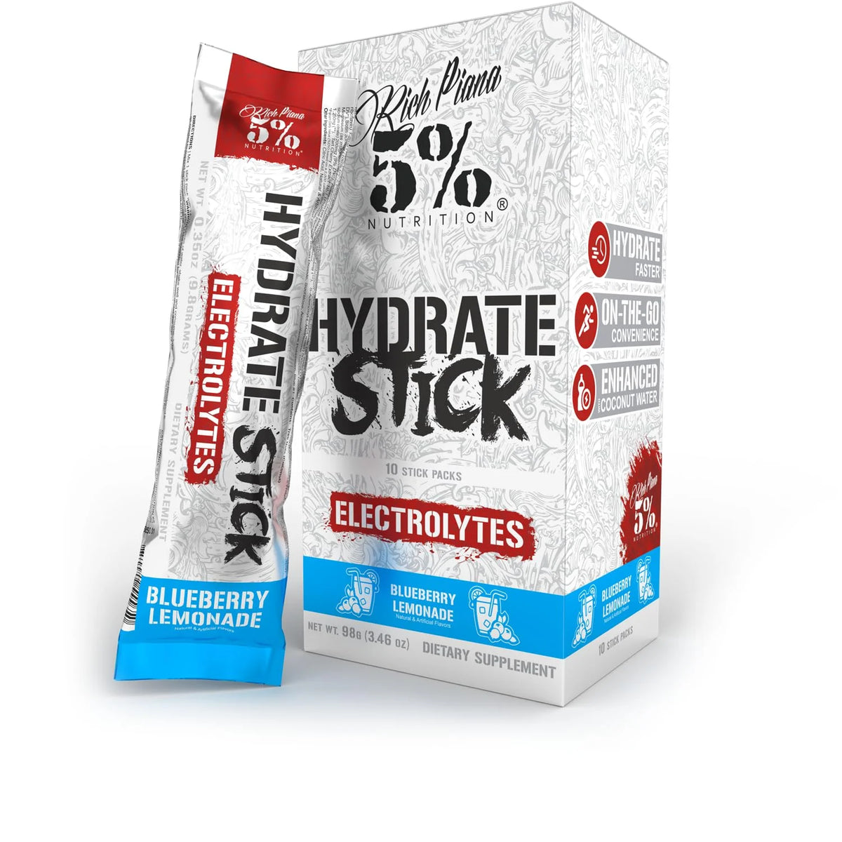 10 Count Sport Electrolyte Hydration Packets Blueberry Lemonade K53962