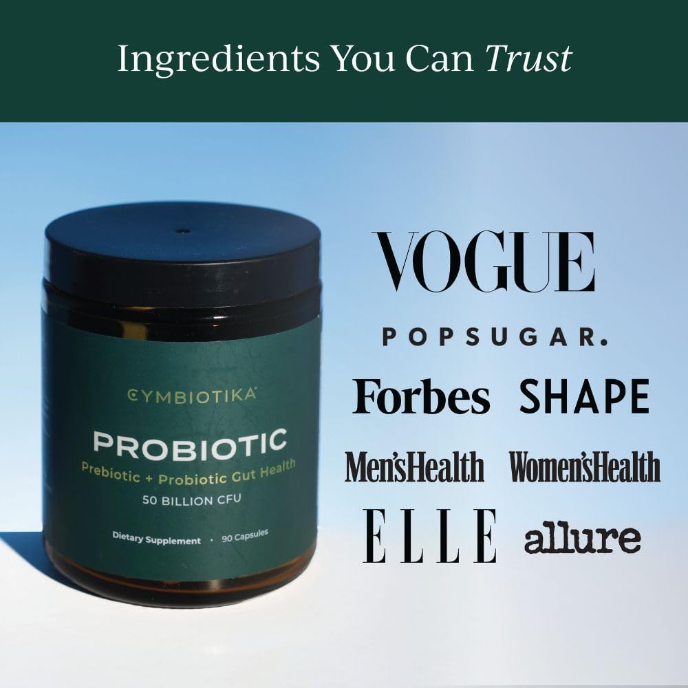 Probiotic Prebiotic Supplement, 50 Billion CFU, 90 Capsules H874759