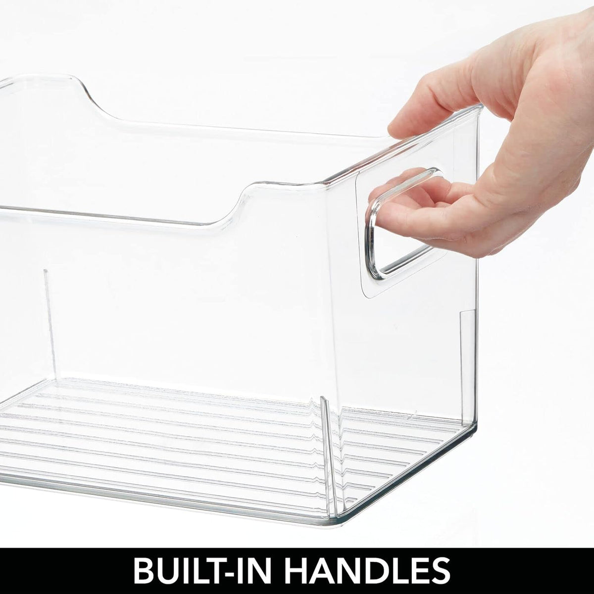 Clear 8 Pack Plastic Storage Container Bins with Handles K9607