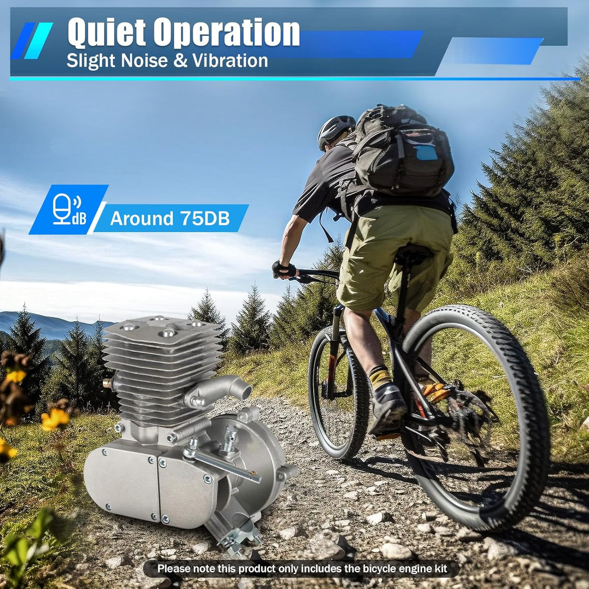 100cc 2 Stroke Motorized Bicycle Engine Kit with Air-Cooling Q490081