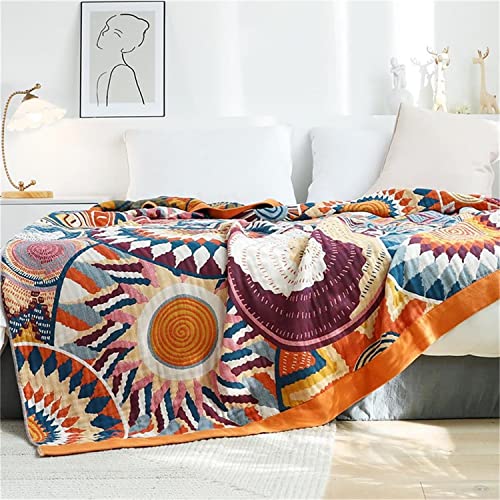 100% Cotton KnitWoven Throw Blanket 78''Wx 90''L F5056