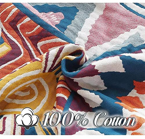 100% Cotton KnitWoven Throw Blanket 78''Wx 90''L F5056