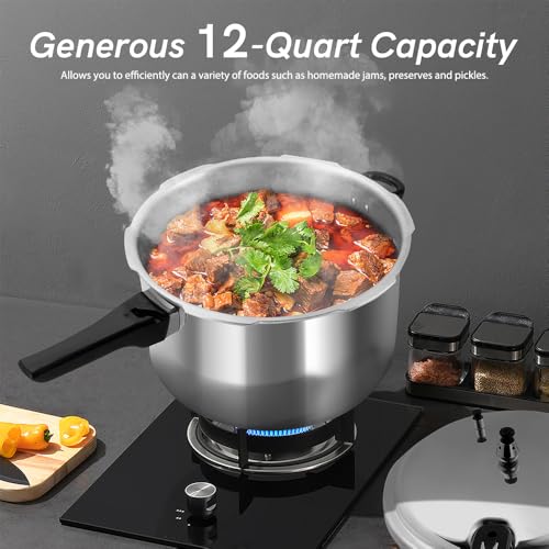 12 Quart Aluminum Pressure Cooker with Cooking Rack T9418