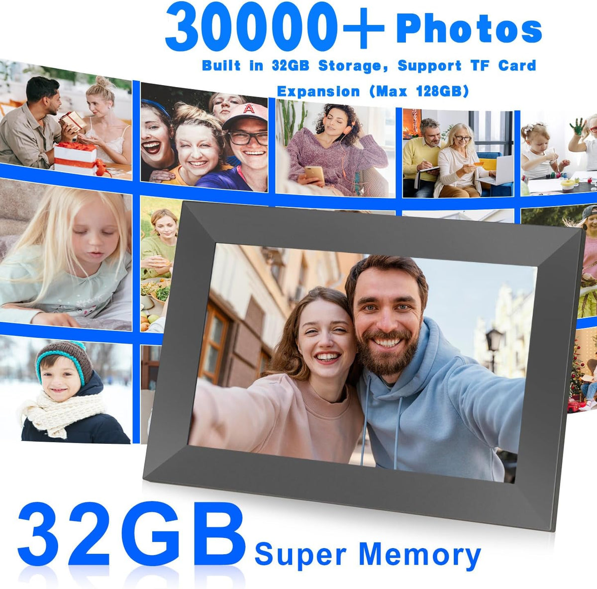 10.1 Inch WiFi Digital Picture Frame with 32GB Storage O37294