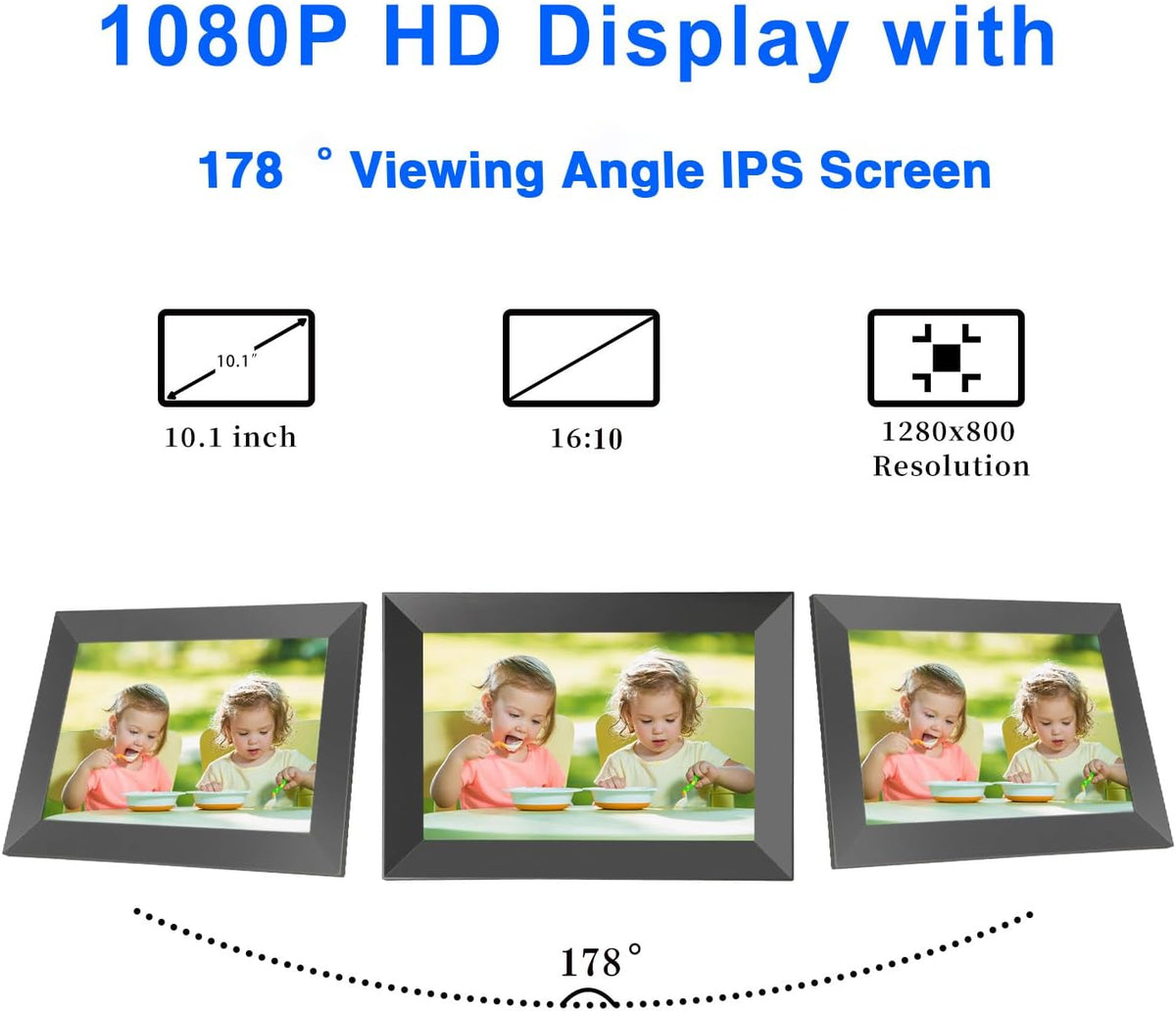 10.1 Inch WiFi Digital Picture Frame with 32GB Storage O37294