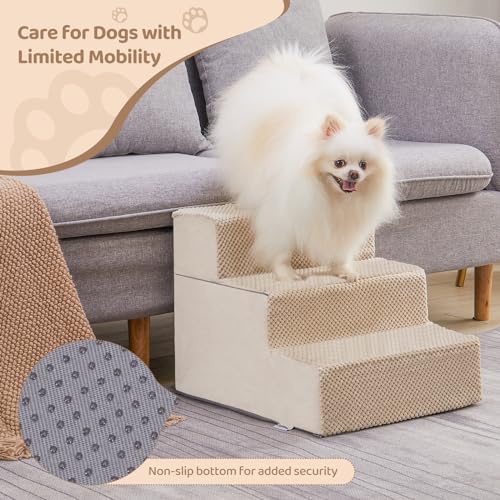 Grey 18'' H Dog Stairs with Non-slip Bottom N1094