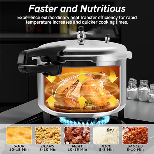 12 Quart Aluminum Pressure Cooker with Cooking Rack T9418