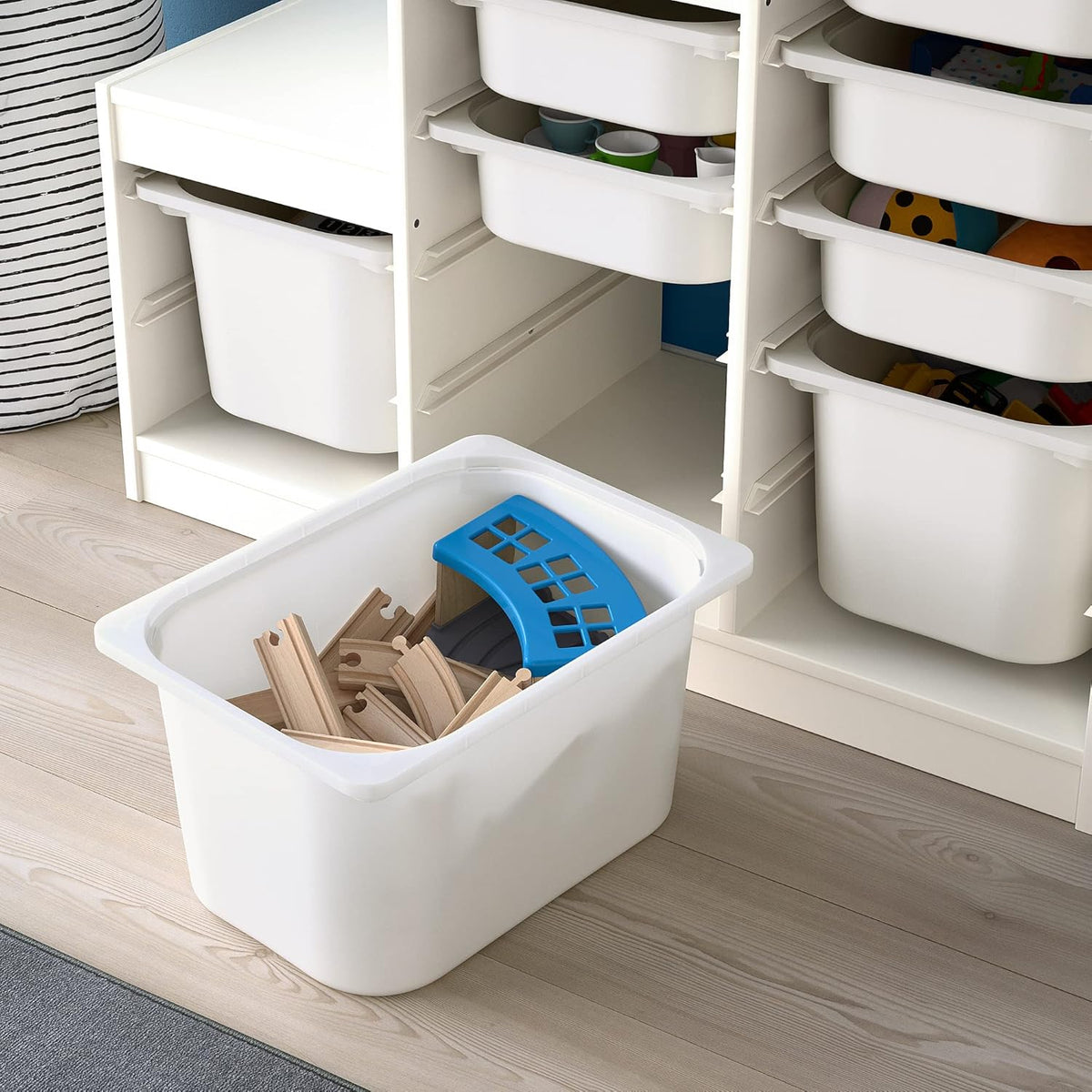 White 99x44x94 cm Storage Combination with Boxes Q992