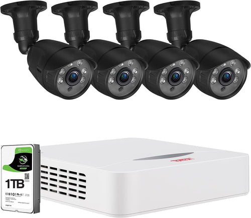 1080P Lite 8 Channel Security Camera System with 1TB HDD and 4 2.0MP Weatherproof Bullet Cameras W4035
