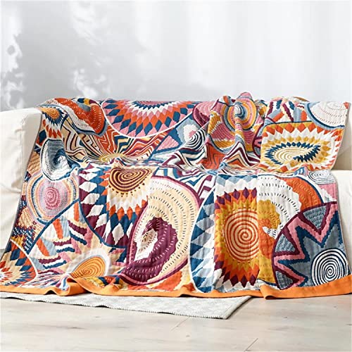 100% Cotton KnitWoven Throw Blanket 78''Wx 90''L F5056