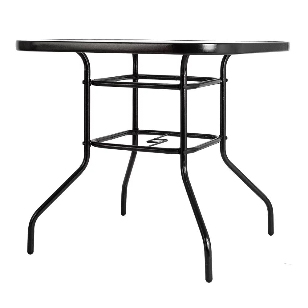 Round Glass Outdoor Dining Table P51199