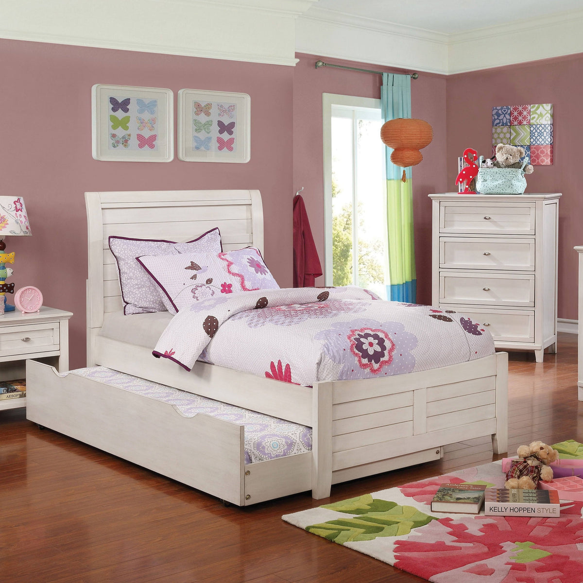 White Full Planked Bed K274950