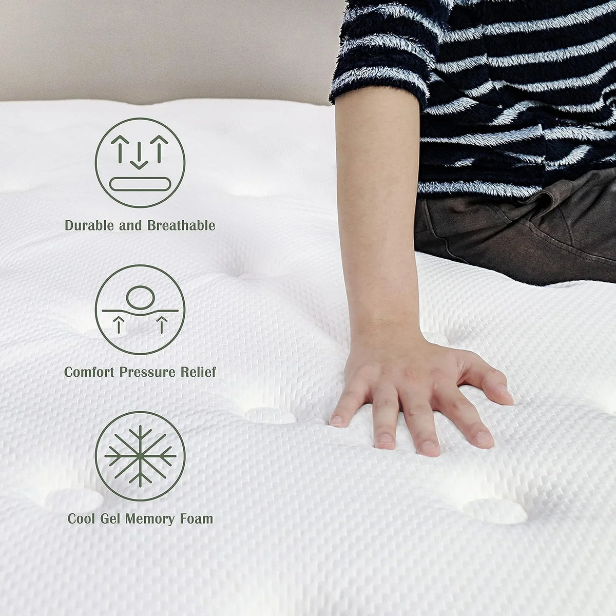 10 Inch Medium Firm Memory Foam Twin Mattress F354029