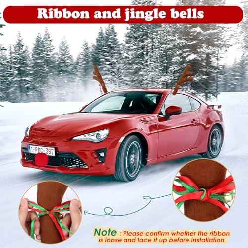 Car Reindeer Antler Kit Nose and Tail Christmas Decoration Set B379131