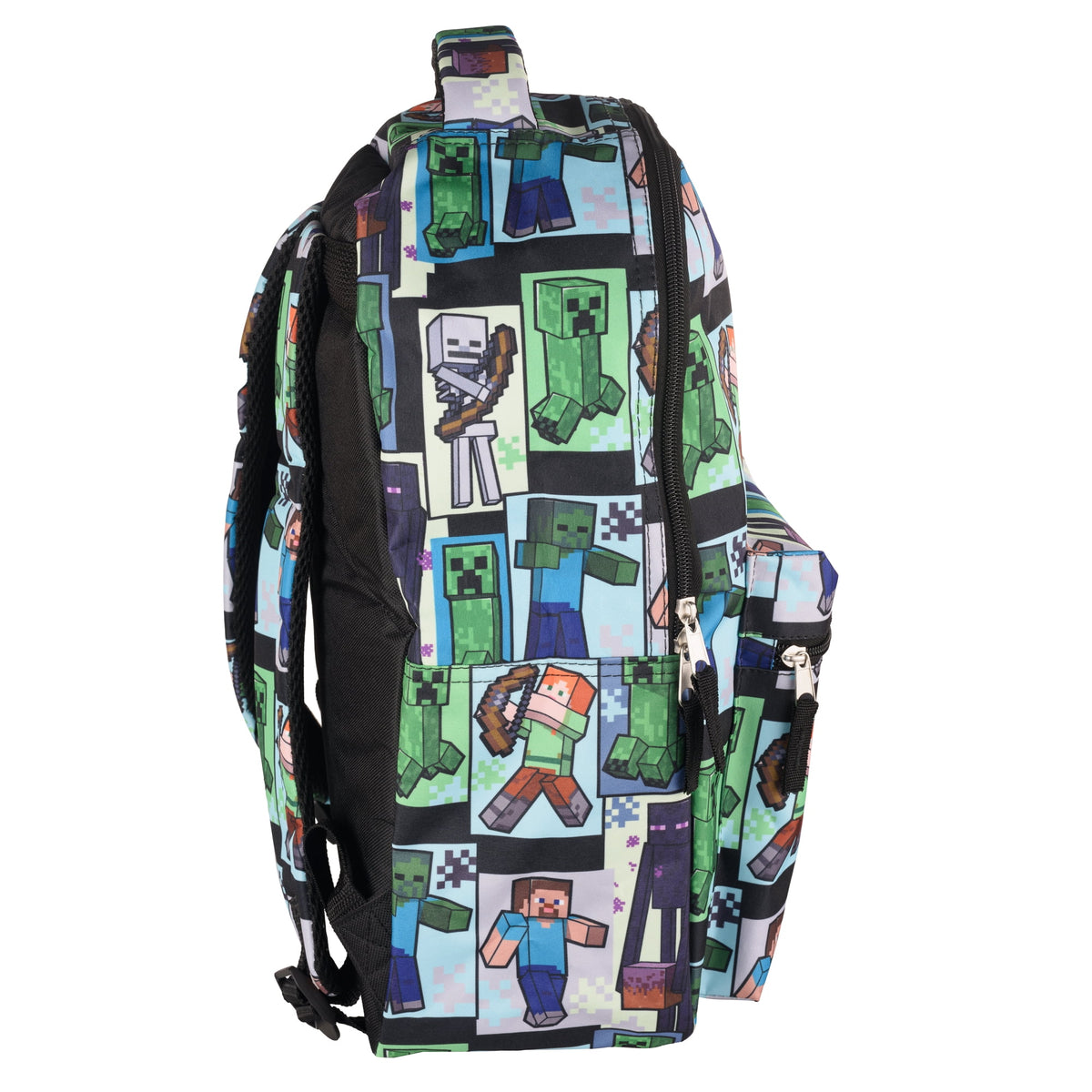 Minecraft Backpack with Front Zip Pocket, Adjustable Padded Mesh Straps, 16 Inches A1866