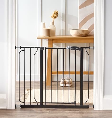 38.5-Inch Wide Walk Thru Baby Gate with Extension Kit E669