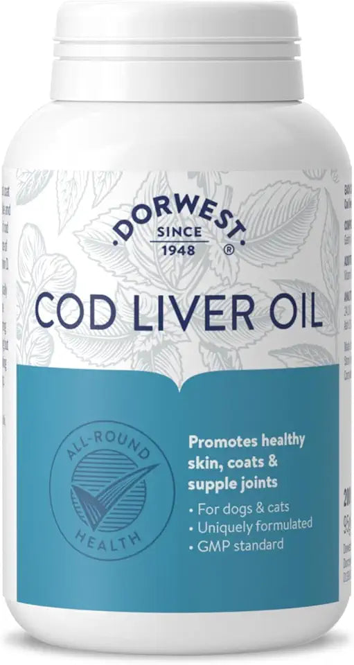 Cod Liver Oil Capsules for Dogs and Cats 200 Capsules X66586