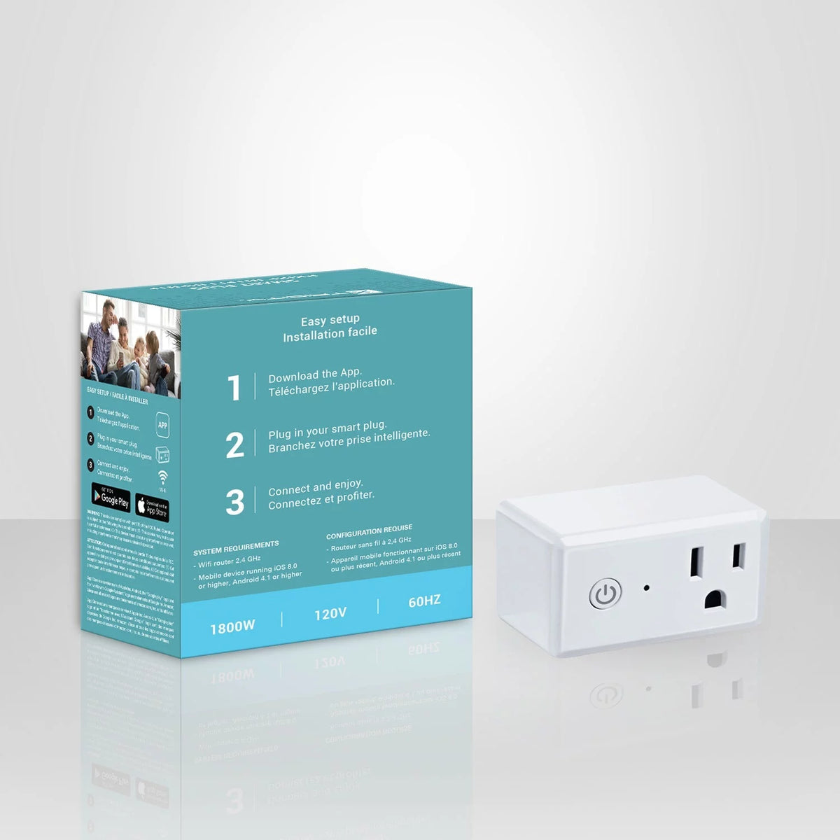 Wi-Fi Smart Electrical Outlet, 1800W, White R380915