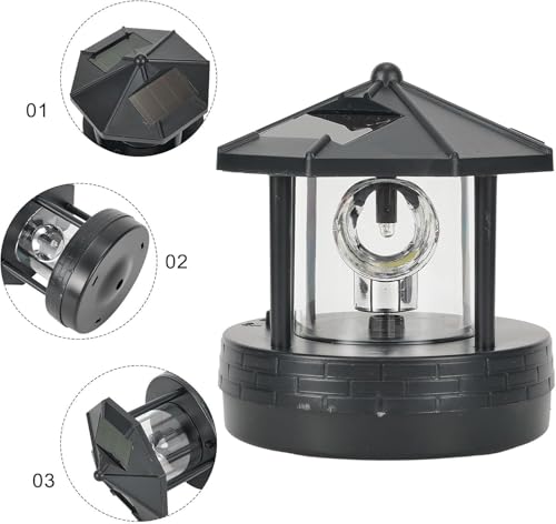 Solar LED Rotating Lighthouse Lamp 15 * 15 * 17cm L7580