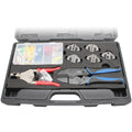 Deluxe Crimping Tool Kit with Frame, 5 Dies, Wire Stripper X543346