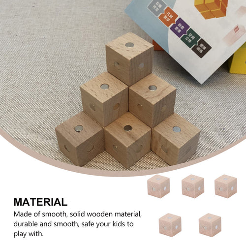 10 pcs Magnetic Wooden Building Blocks Cube Toys D66146