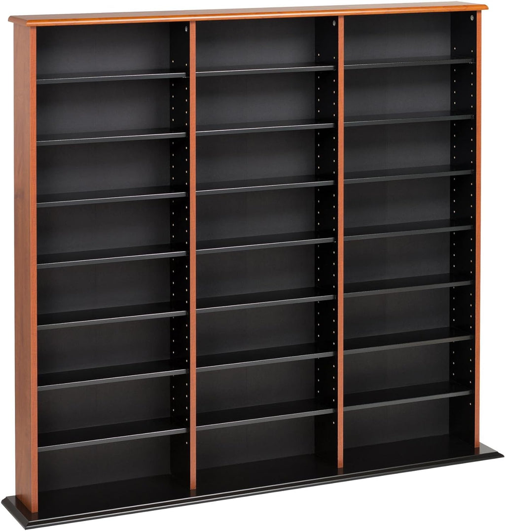Triple Wide Wall CD Rack - Cherry & Black B263
