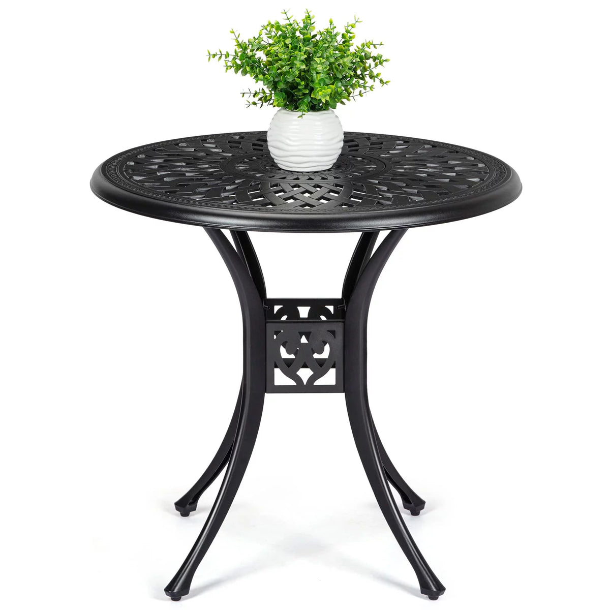 Cast Aluminum Round Bistro Table with Umbrella Hole T315