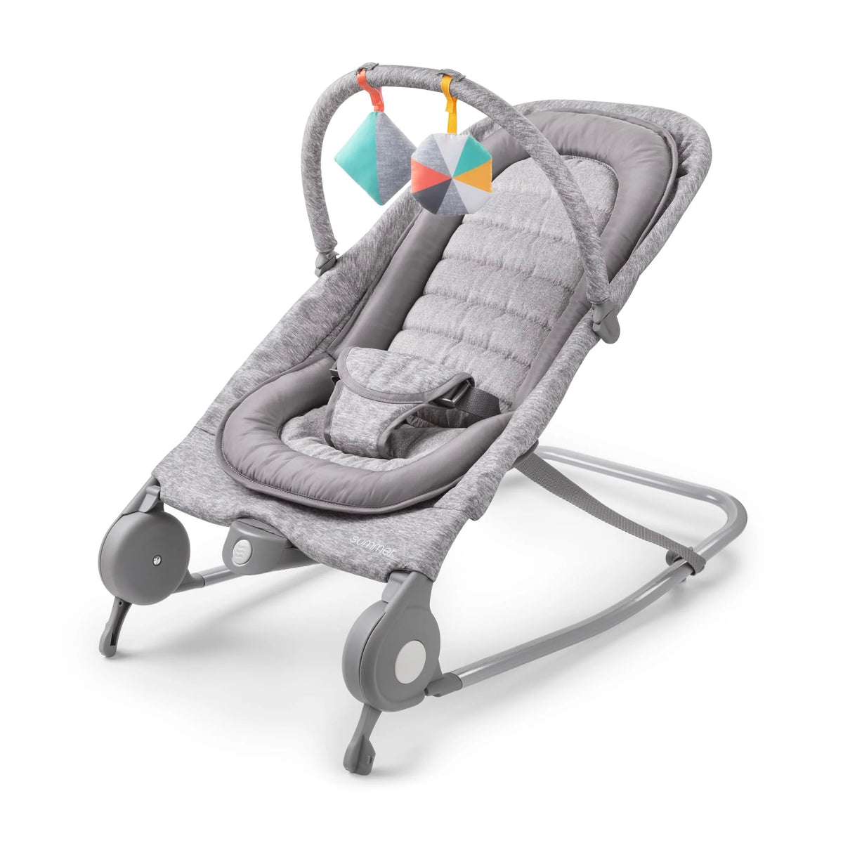 2-in-1 Baby Bouncer & Rocker, Light Gray Tweed W192