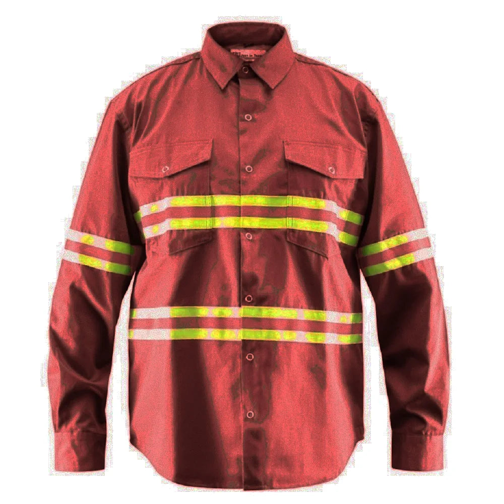 Maroon High Visibility Reflective Safety Work Shirts U642