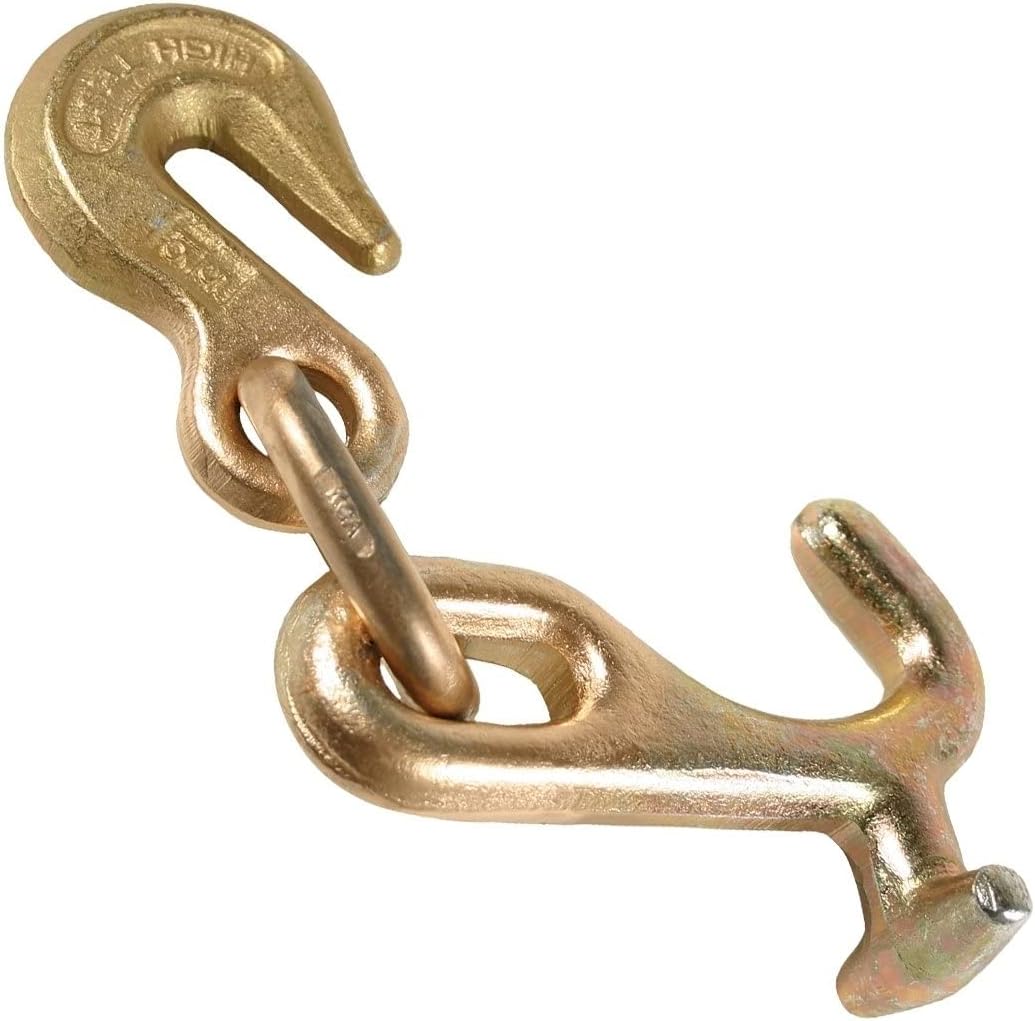 Tow Chain with Forged J Hook and T/J-Combo Hook, Grade 70 Chain, 10 Foot, 4,700 Pound Safe Working Load N4437