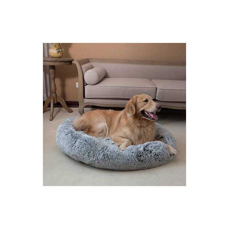 Oval Shag Faux Fur Washable Dog Bed R686409