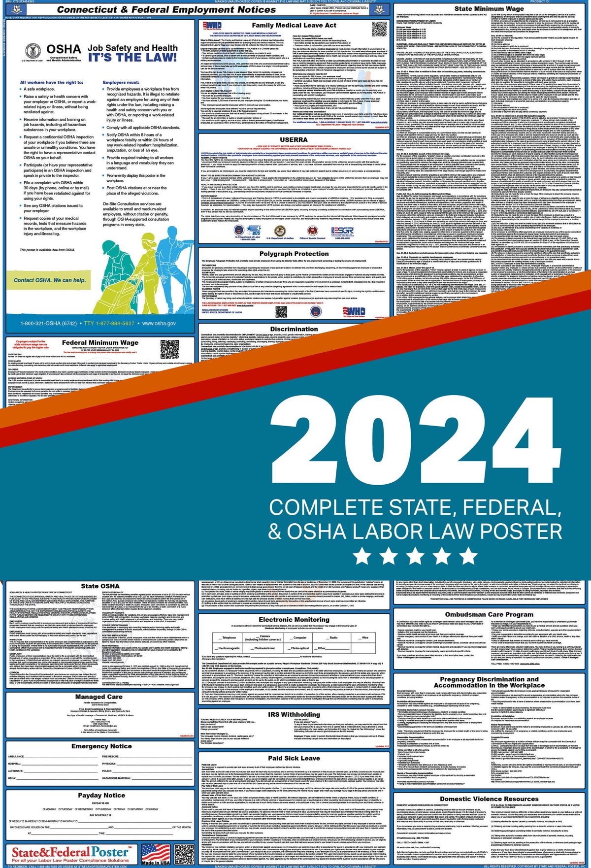 2024 Connecticut State and Federal Labor Law Poster H2419