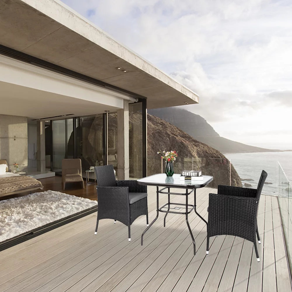 Round Glass Outdoor Dining Table P51199