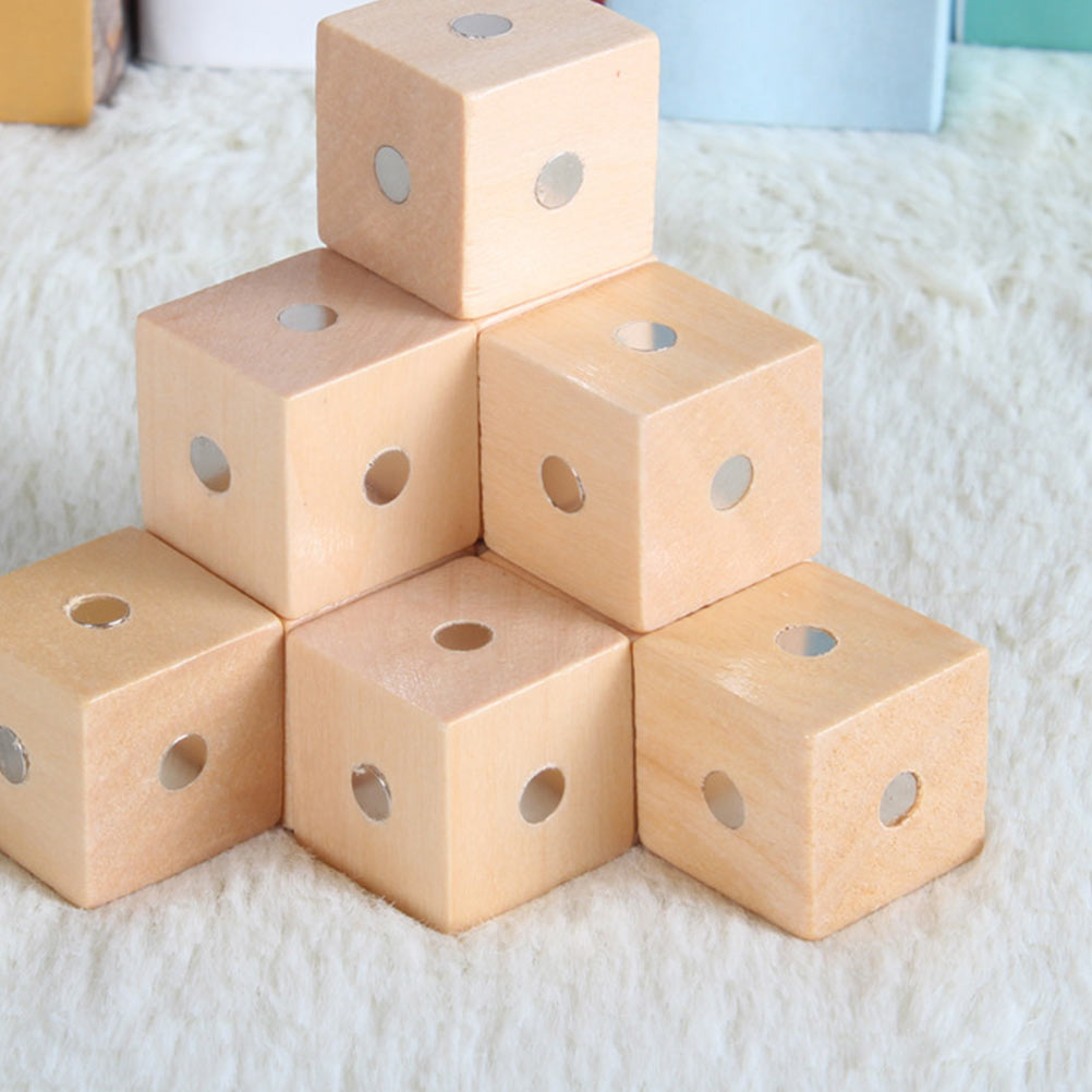 10 pcs Magnetic Wooden Building Blocks Cube Toys D66146