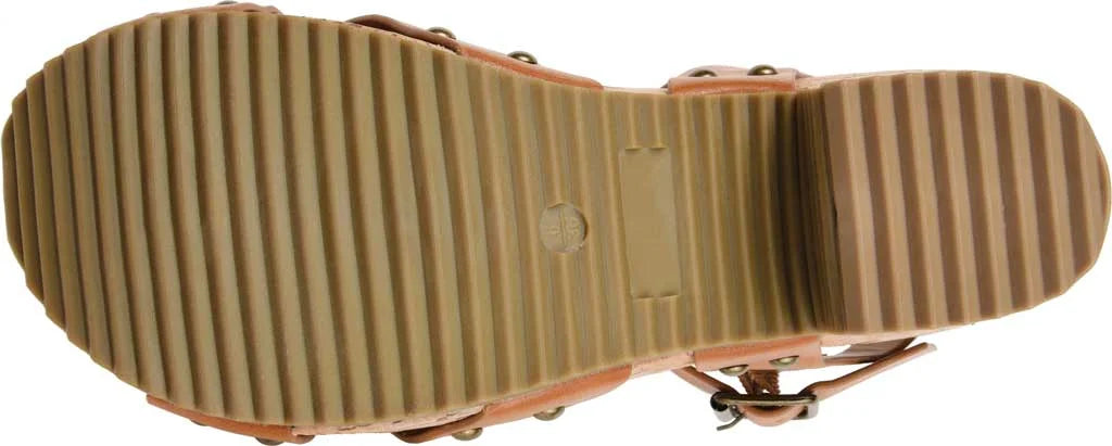 Tan Faux Leather Platform Sandal J25794