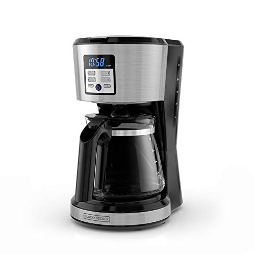 12-Cup Coffee Maker with Non-Drip Carafe and Removable Filter Basket, Black H97540