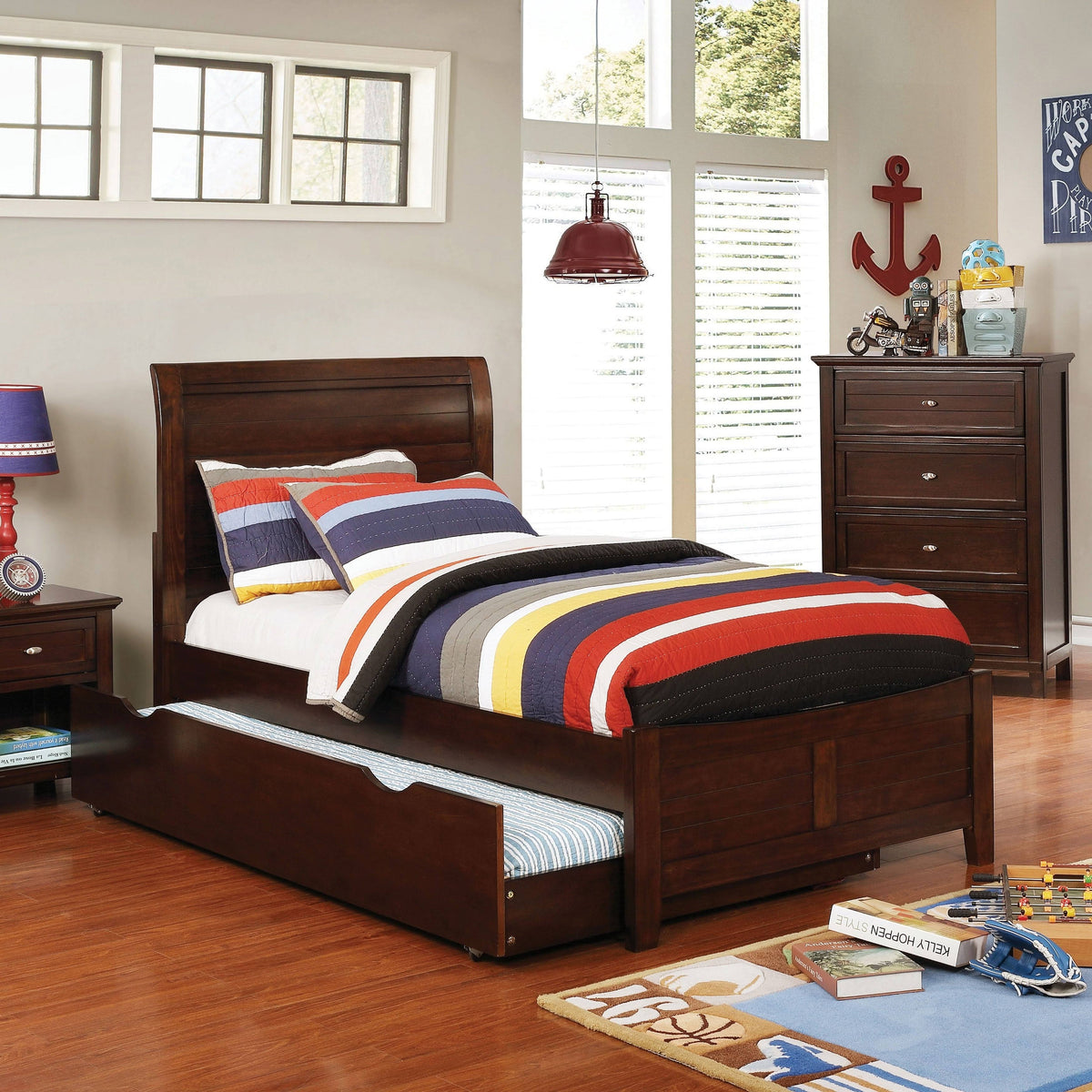 White Full Planked Bed K274950